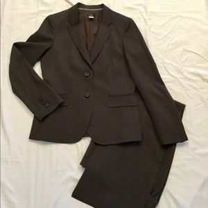 J Crew Dark Brown 100% Wool Suit